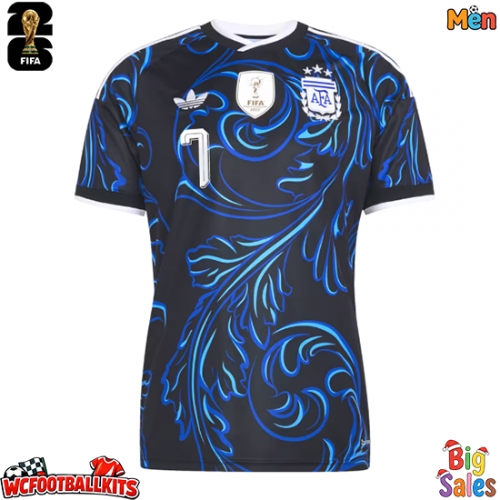 Argentina Rodrigo De Paul #7 Replica Away Stadium Shirt World Cup 2026 Short Sleeve